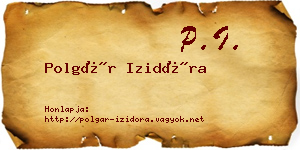 Polgár Izidóra névjegykártya